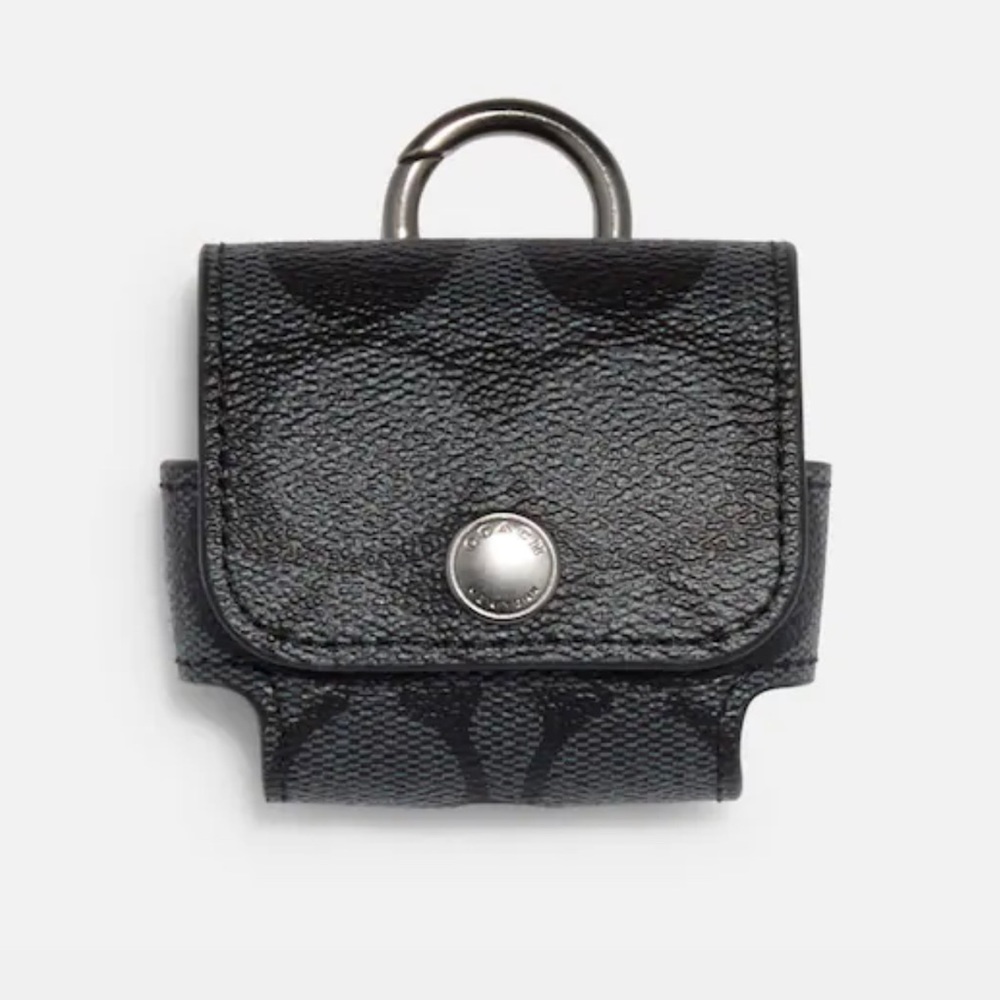 SOLD! COACH, Wireless Earbud Case In Signature canvas/ hand sanitizer bag